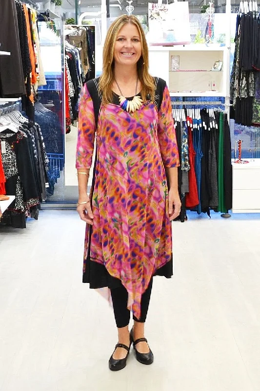 Pink Abstract Long Tunic