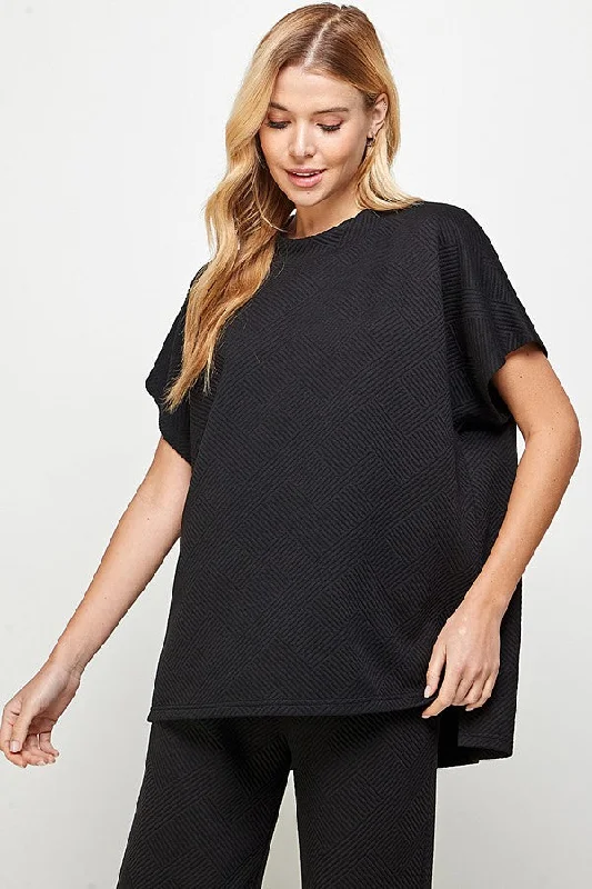 My Love Textured Black Top